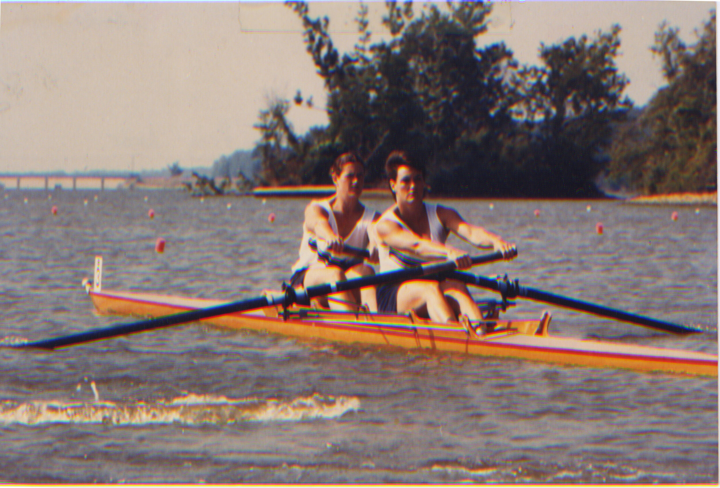  Nevin in bow, with pair with Eleanor McElvaine, Nationals in Indy, 1988. 