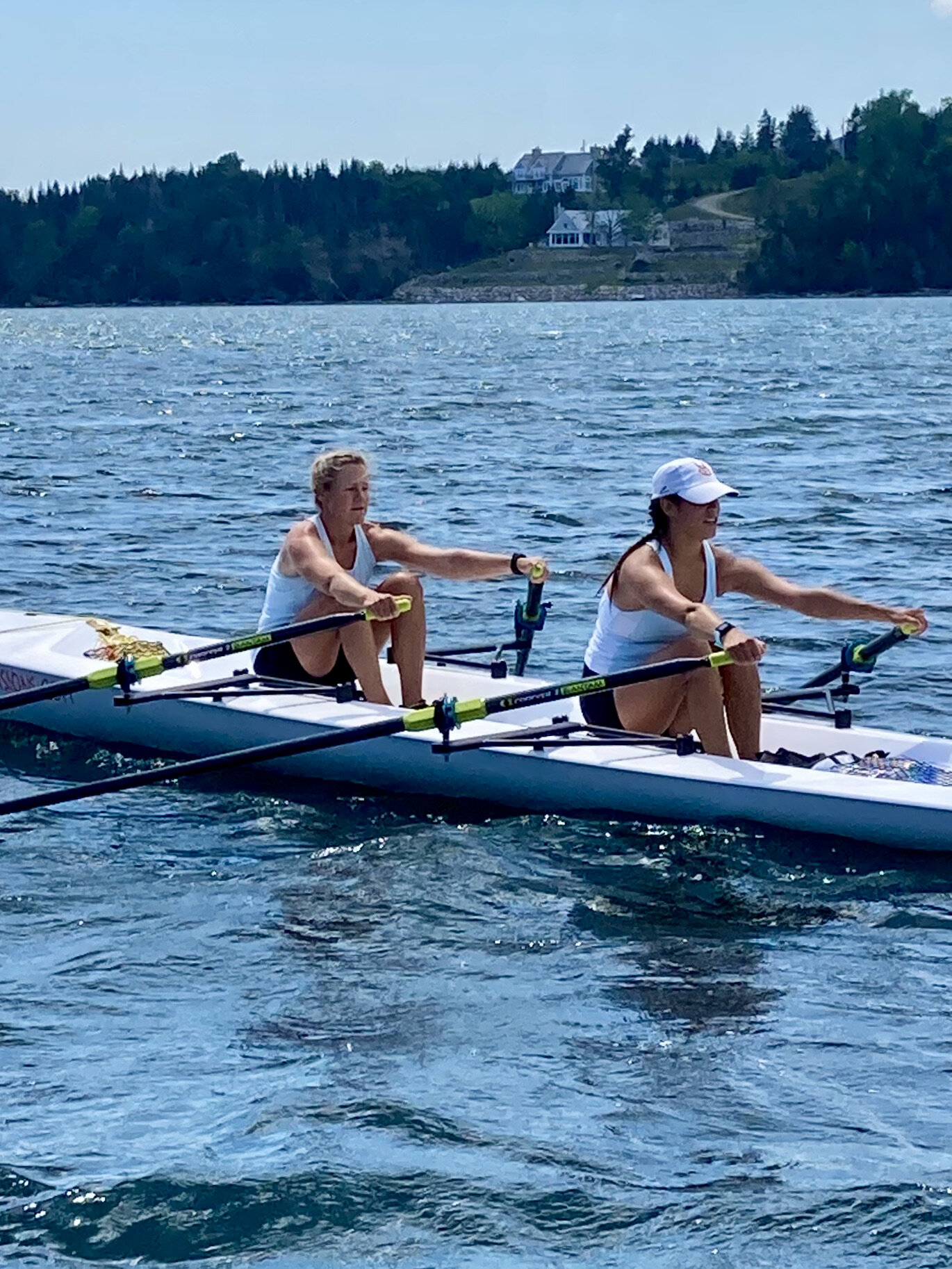  HRC rower and Program Manger Jen Devitt (bow) with her “bubble double” partner in a coastal 2x. Jen was presented with HRC’s 2020 Hammer Award .     