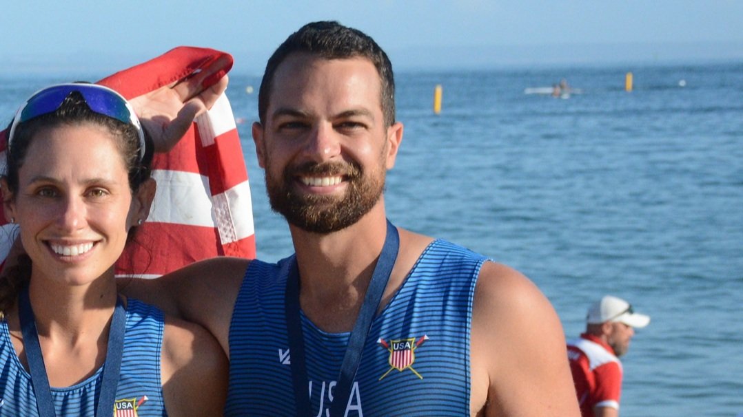 Hannah and John Huppi, 2021 World Rowing Beach Sprint Finals bronze medalists - Mixed4x+