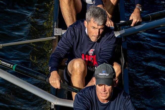 Ed rows with a Senior Masters M8+