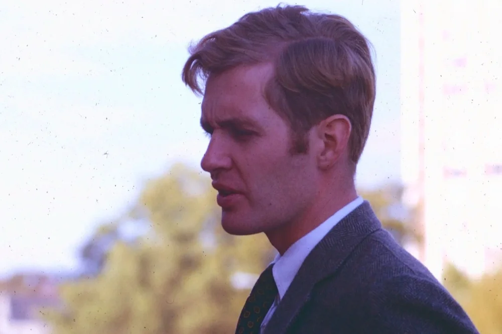 Founder D'Arcy MacMahon at the first Head Of The Charles Regatta in 1965.