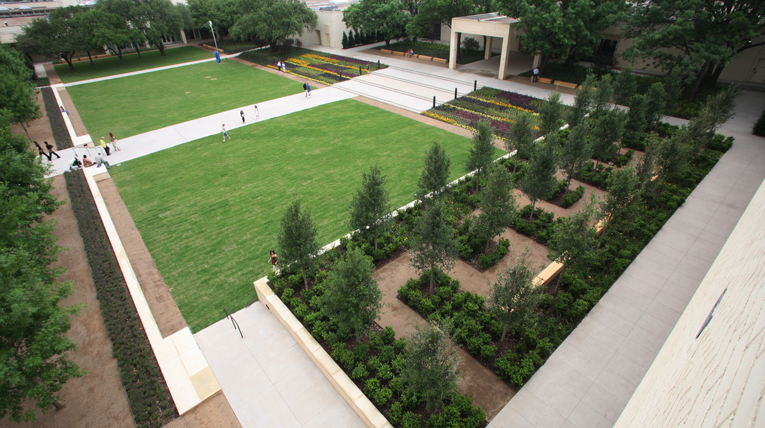 CenterPark at NorthPark Center (Dallas TX). Terraced flower beds