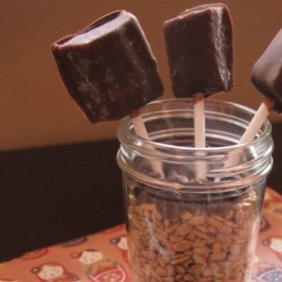 Chocolate-Dipped "Caramel" Nut Pops (4 Ingredients)