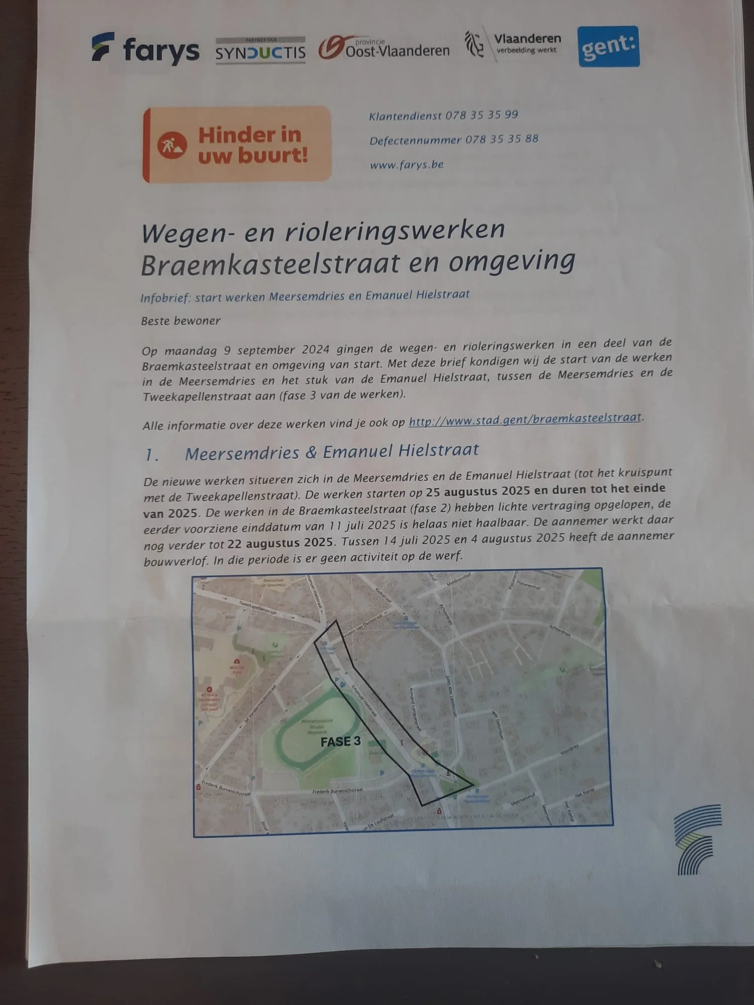 Wegen- en rioleringswerken Braemkasteelstraat en omgeving