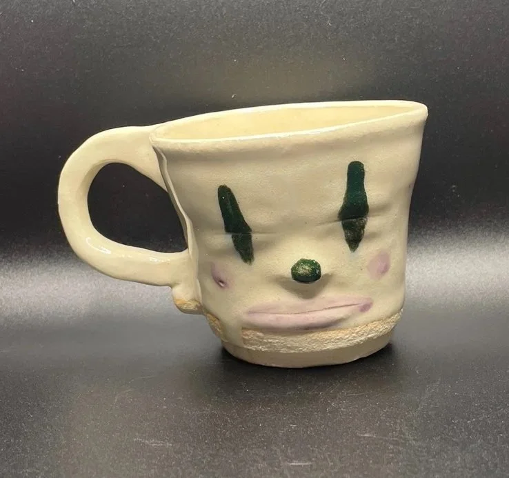 Clown Cup, Ceramic and underglaze. 