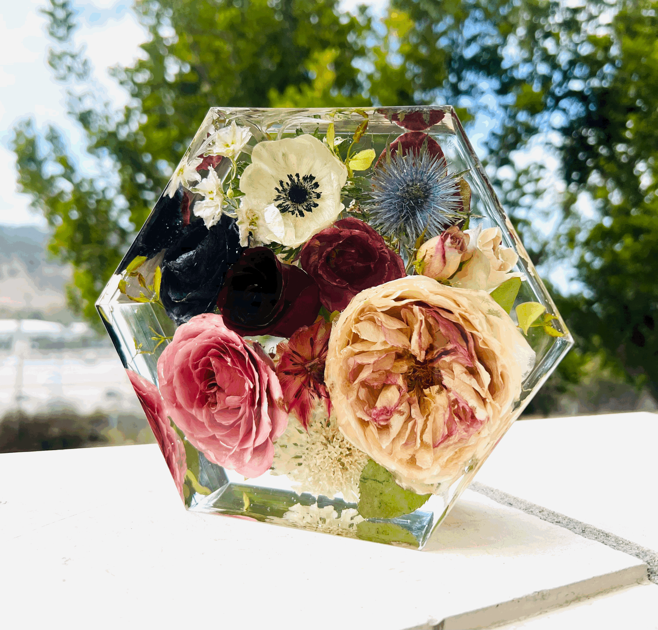 Rectangle Resin Block Wedding Floral Preservation Flower Preservation  Bridal Bouquet Preservation Resin Floral Tray Bridal Gift 