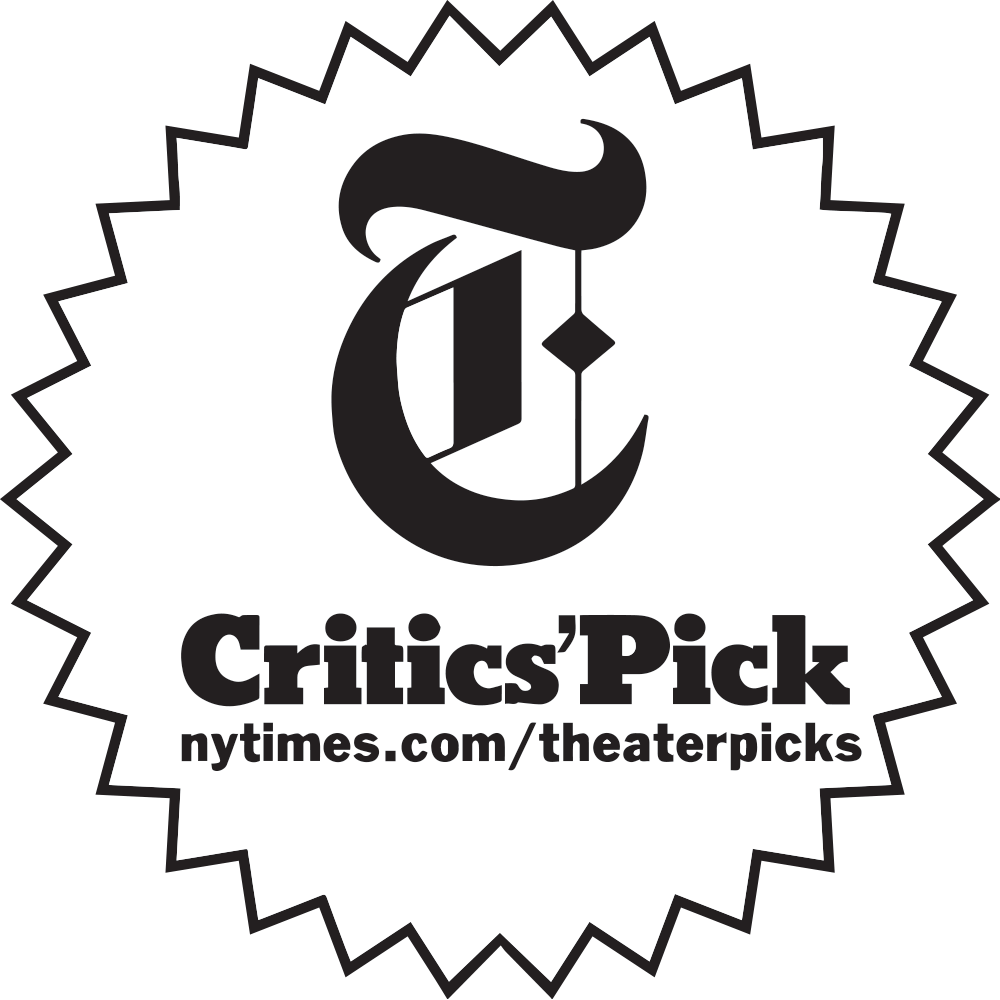 Critics' Pick badge with a Gothic letter 'T' and the text 'Critics' Pick nytimes.com/theaterpicks'