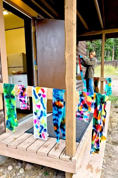 Silk Scarves drying