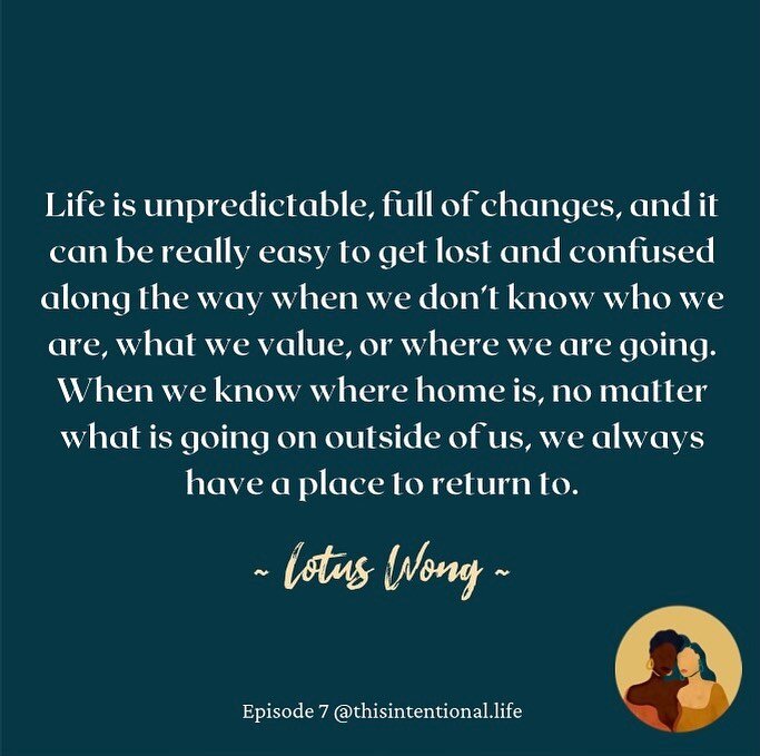 &quot;Life is unpredictable, full of changes, and it can be really easy to get lost and confused along the way when we don&rsquo;t know who we are, what we value, or where we are going. When we know where home is, no matter what is going on outside o