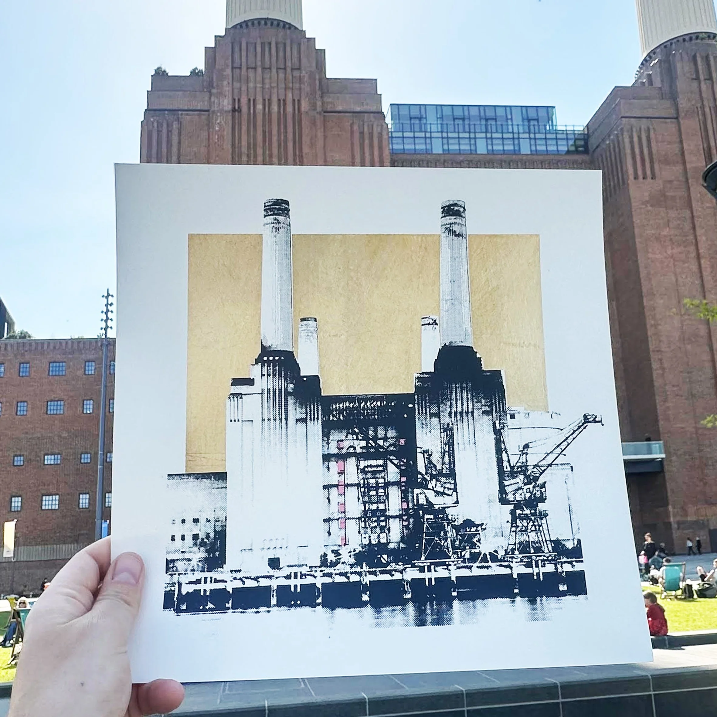 Battersea Power Station Screen Print | Finished with Gold Leaf