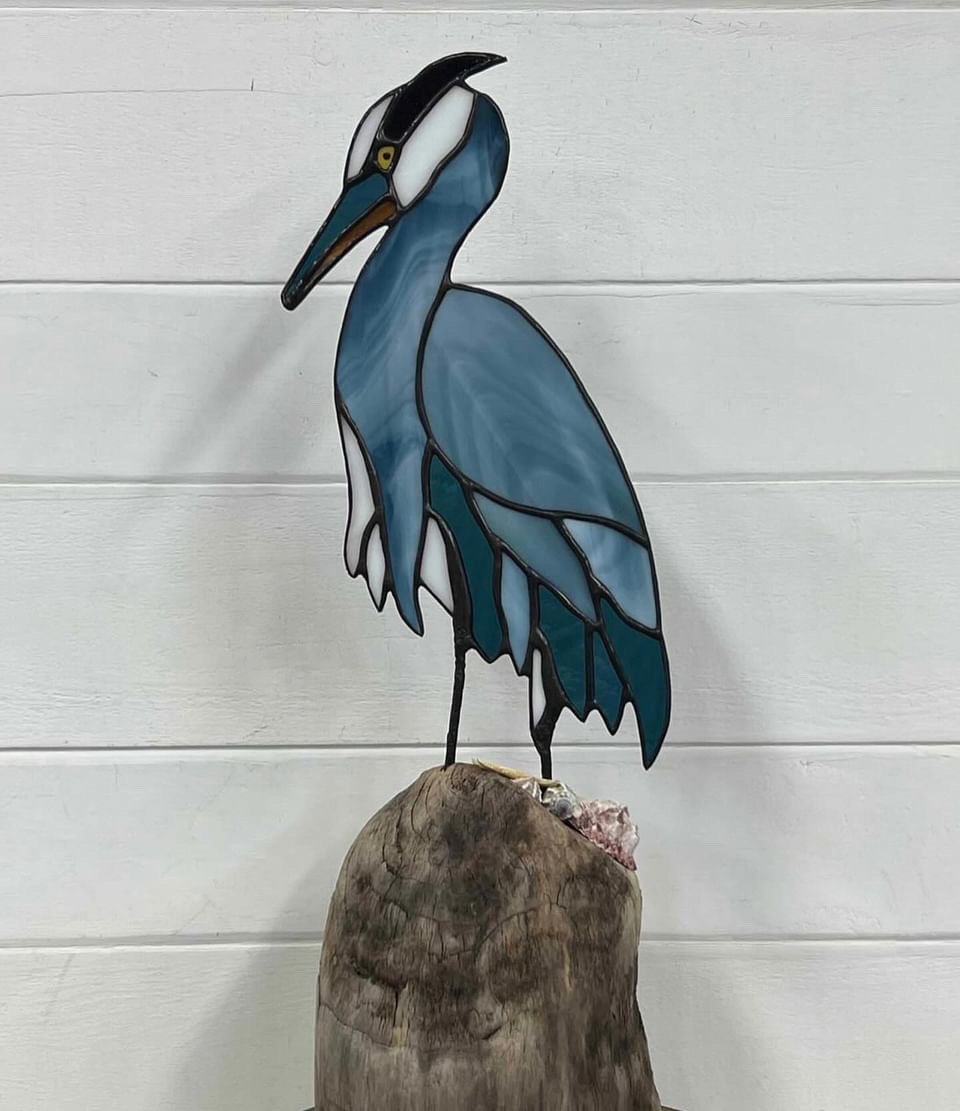 Heron Stained Glass by Dorri Peterson