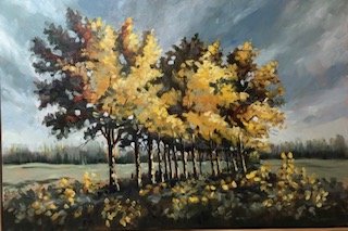 Poplars in the Fall by Tina Waters