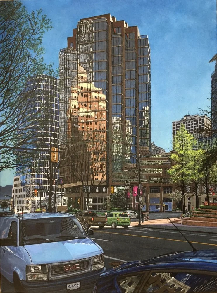 Reflections II (Burrard & W Hastings St, Vancouver) by Michael J. Martin