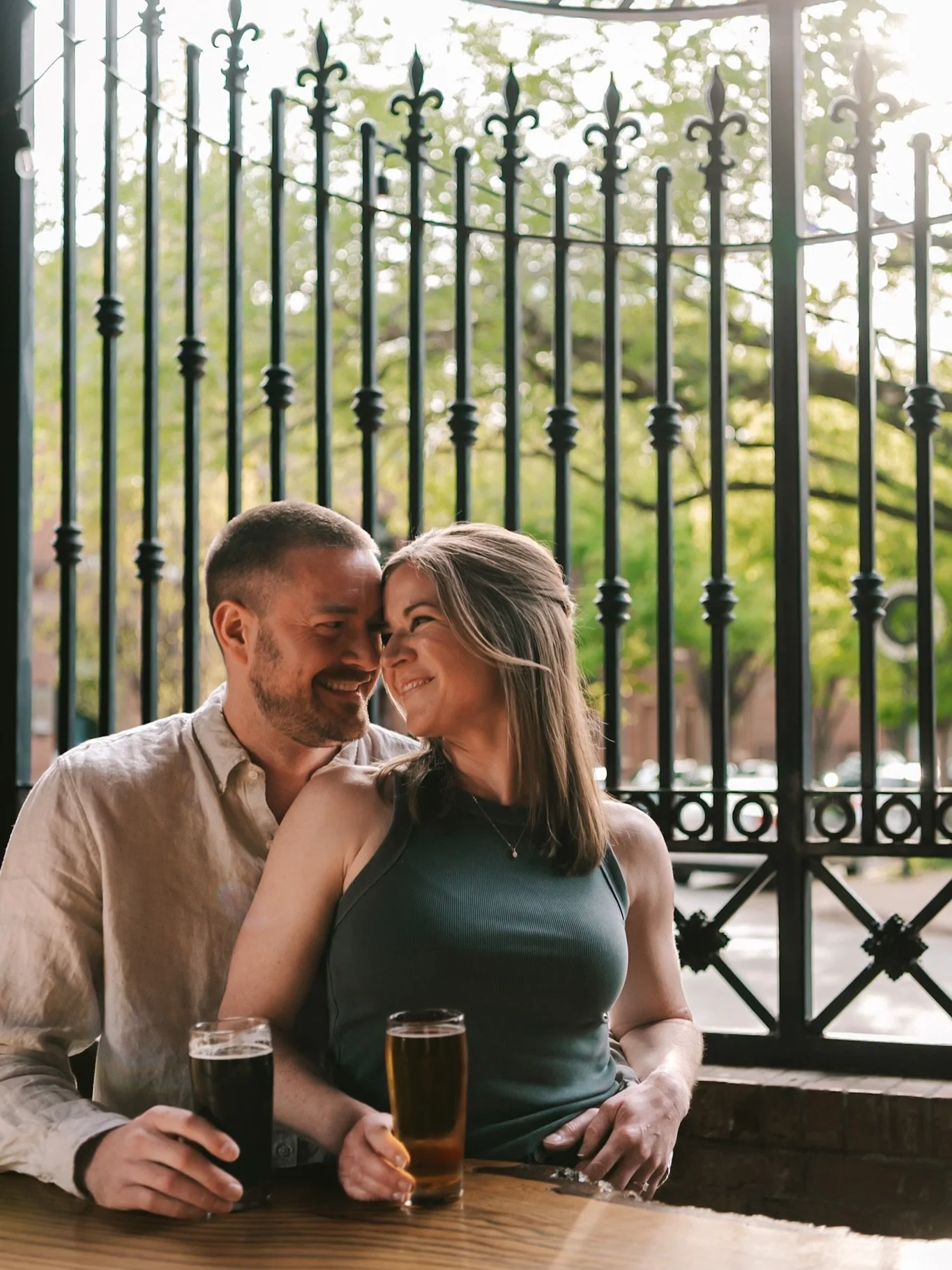 We started at Bluewood Brewering, their place, their rhythm, their kind of night. I helped guide outfit choices so everything felt cohesive without taking away from who they are, and it came together effortlessly.
By the time we made our way to Lafay