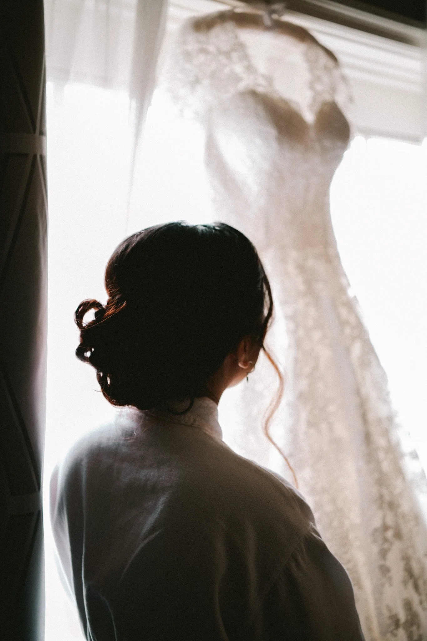 Bride getting ready at Ritz-Carlton Hotel in St. Louis, Missouri