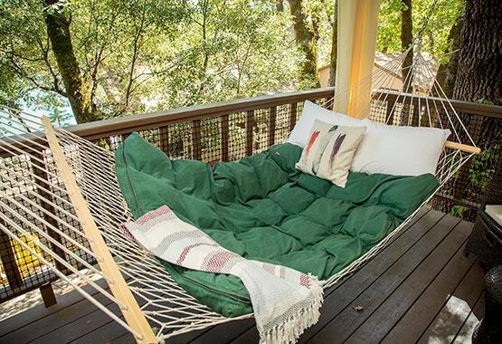  hammock on the deck by the river 