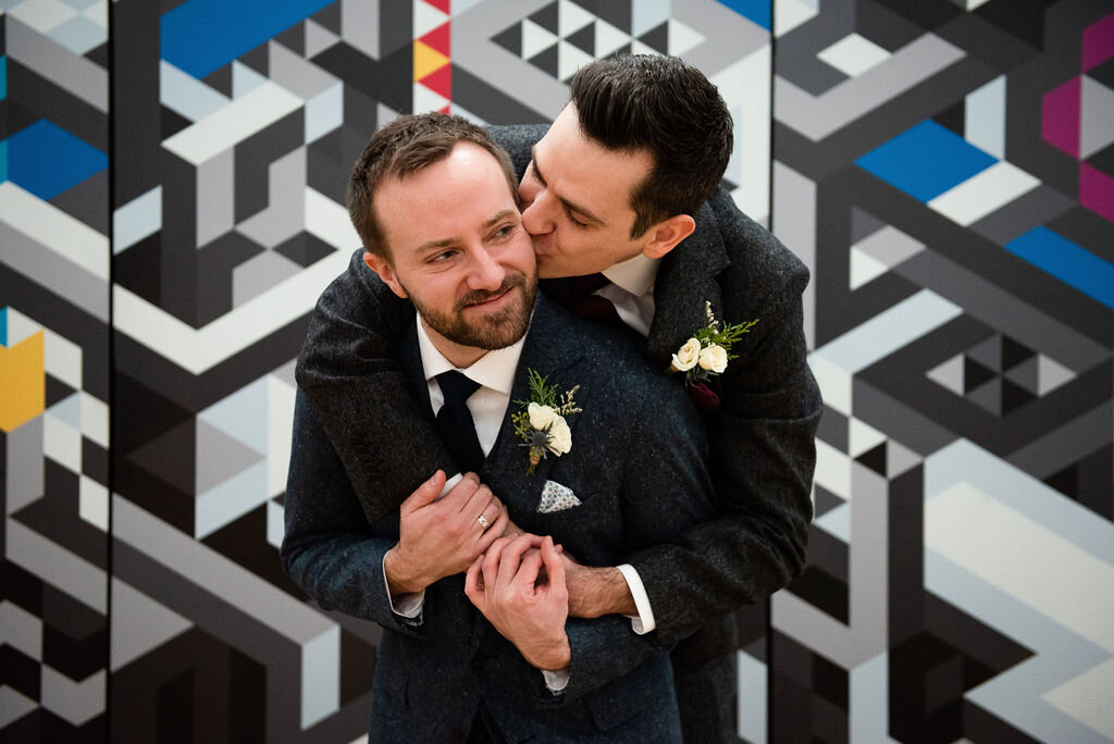 Winter Greenery at City View Loft Wedding