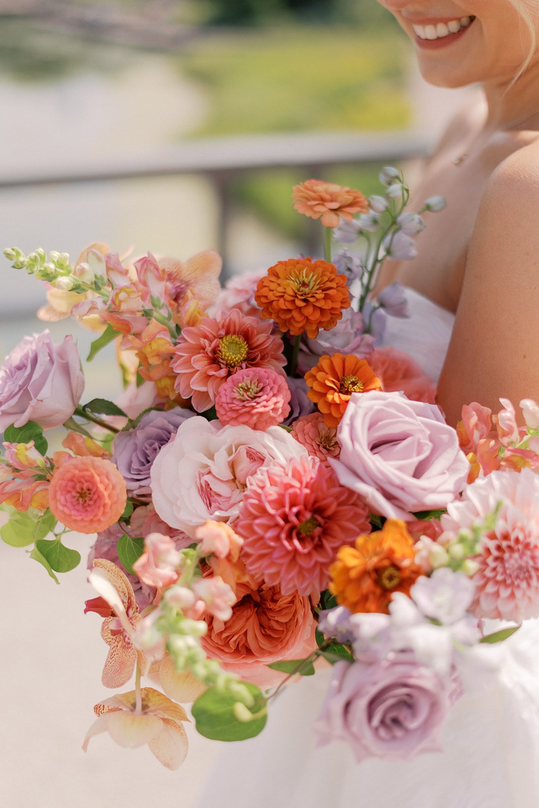Bright, Colorful Flowers for Elevated Italian Garden Party Wedding at Galleria Marchetti