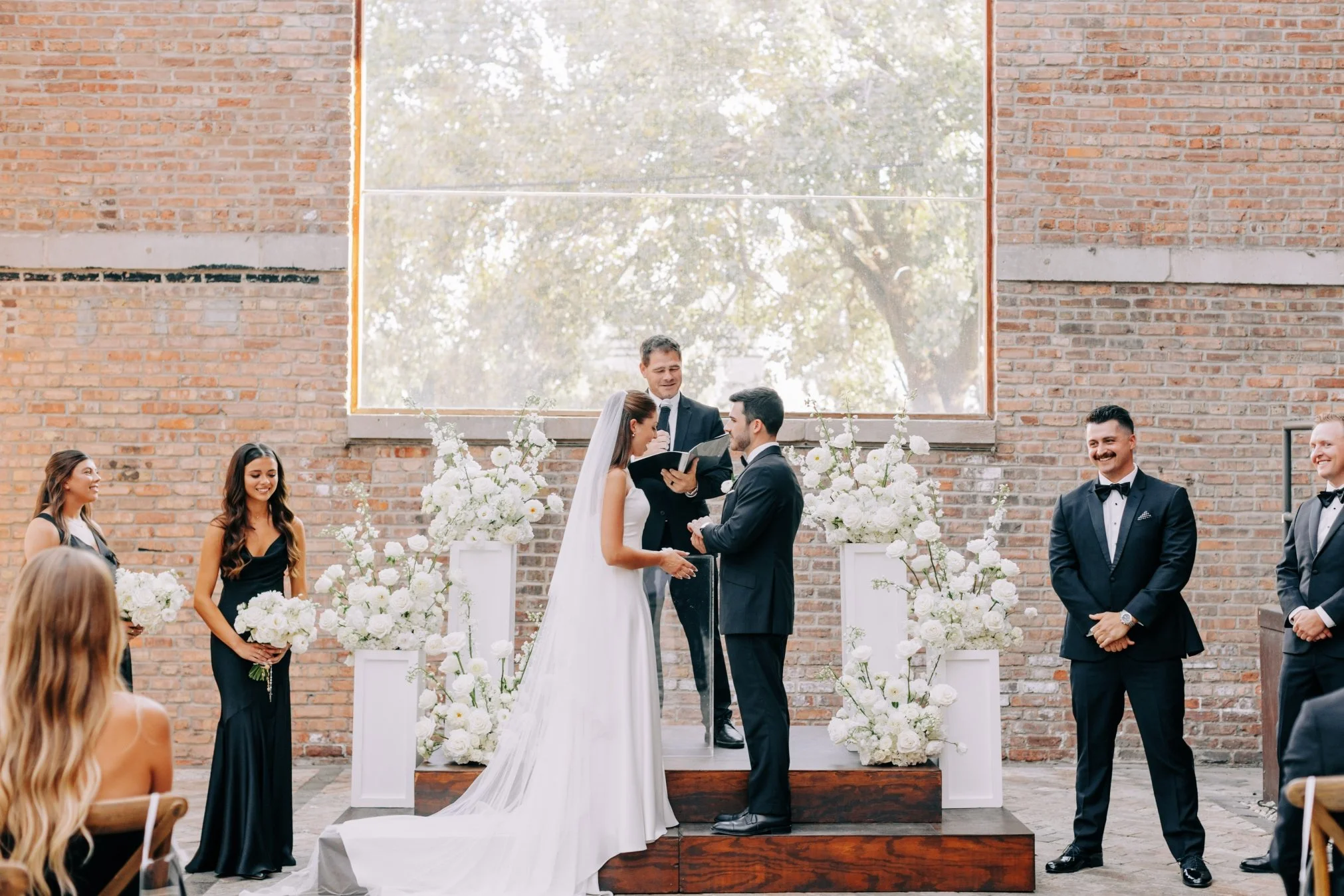 Chic White Floral Wedding at Bridgeport Art Center