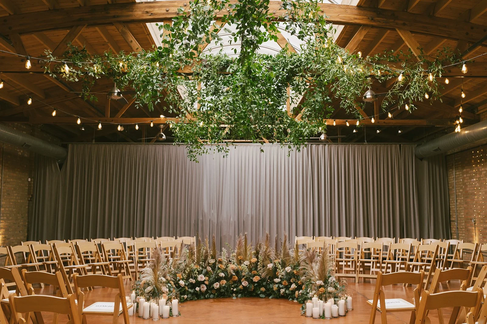 Unique wedding altar floral design