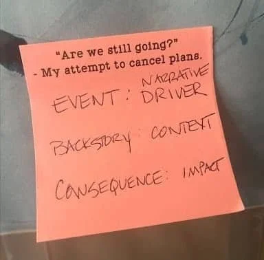     No, I will not apologize for this sticky note. Sometimes, the best gift we give ourselves (and others!) is canceled plans. Credit goes to my dear friend, Lauren Sciarratta, for this gift of these notes.   