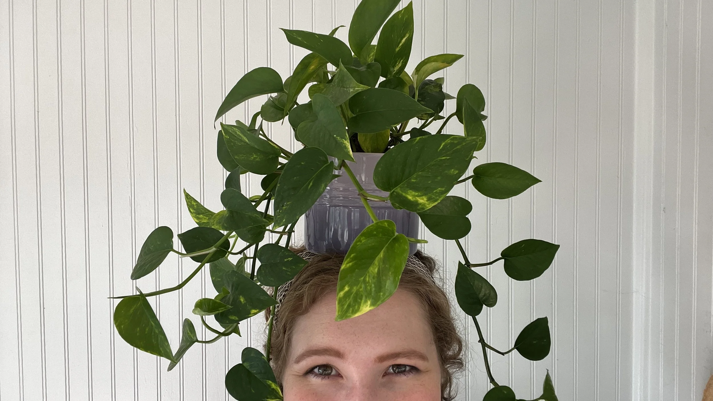Renata with pothos plant