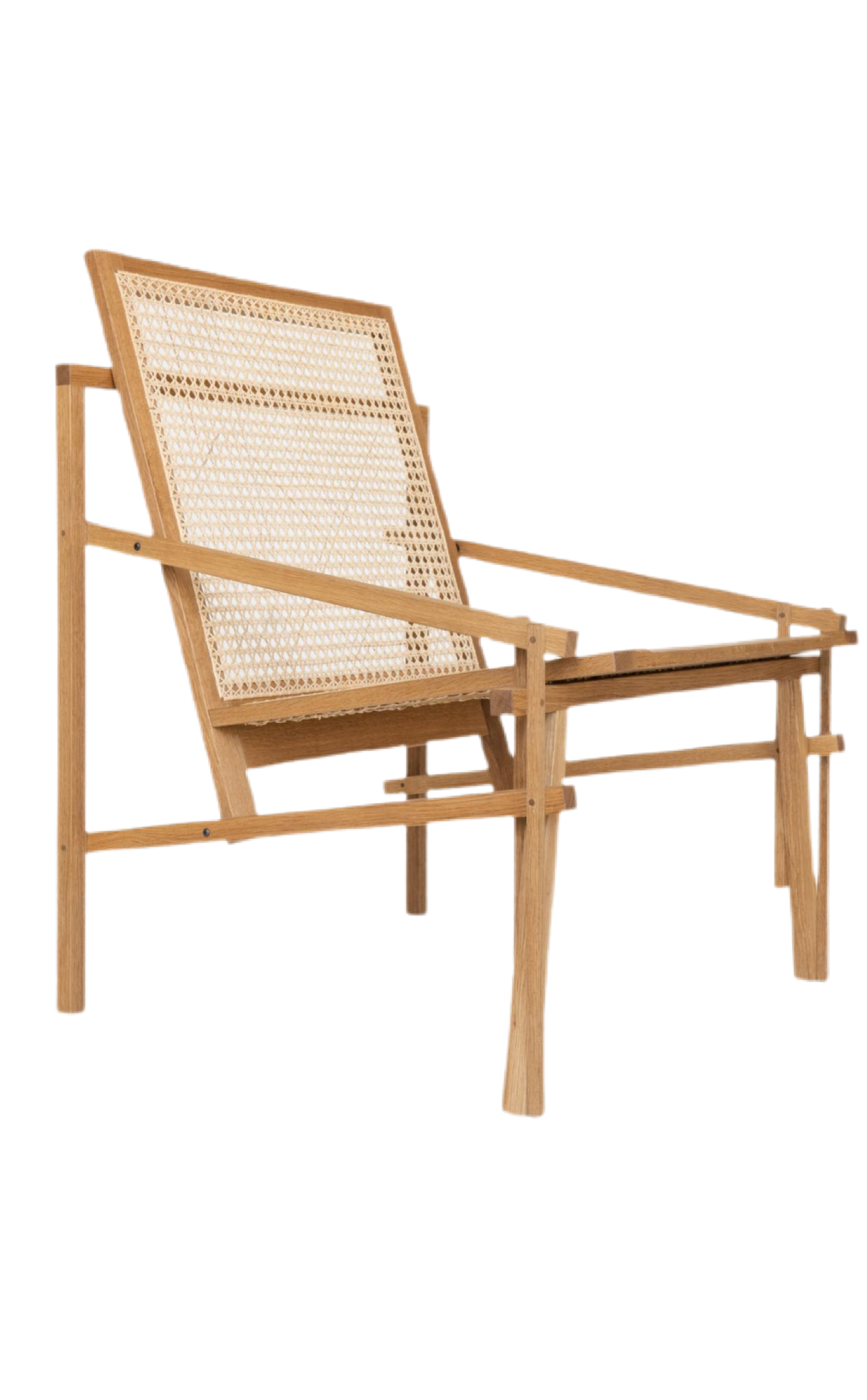Hand-caned easy chair, white oak, Beech Boy Furniture