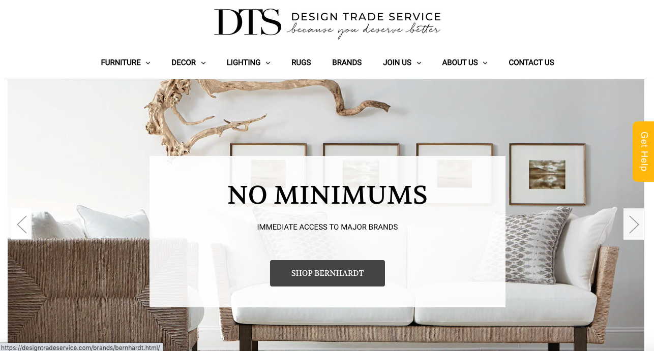 Design Trade Service connects designers to major brands like Bernhardt.