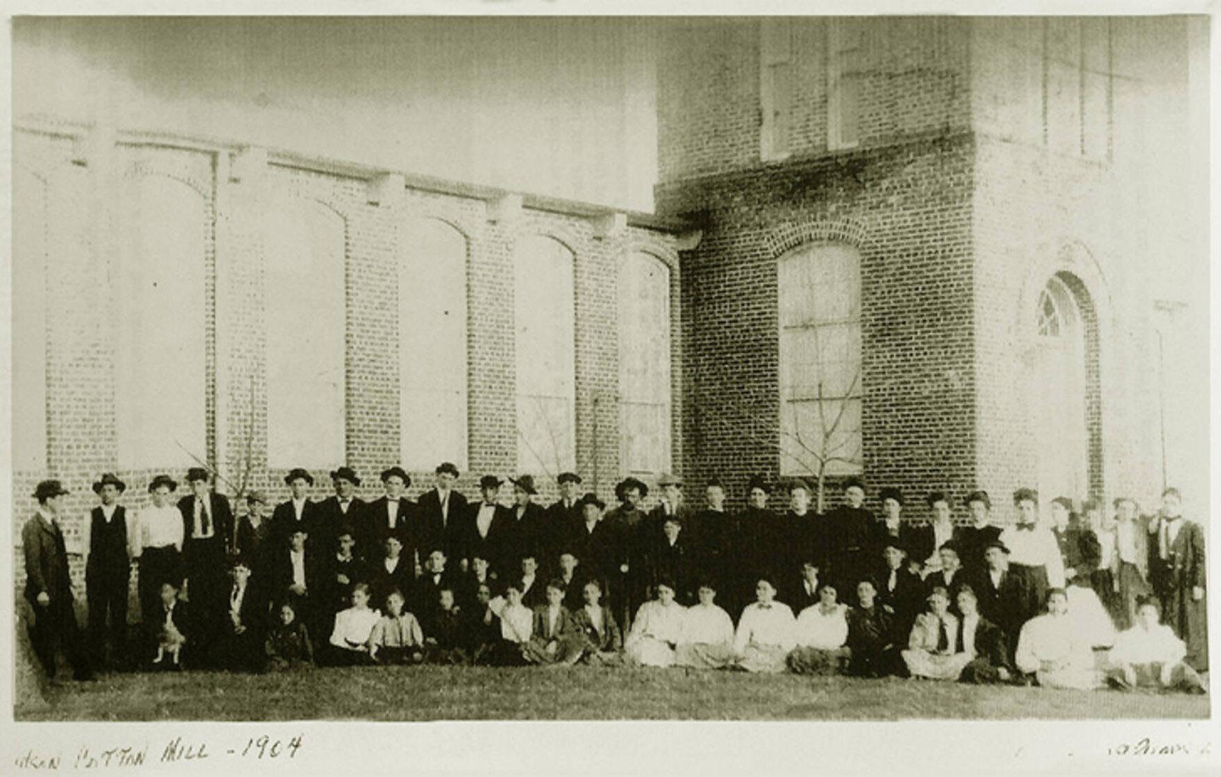 Workers in 1904 at the Hudson Cotton Mill, now home to Sattler Outdura.
