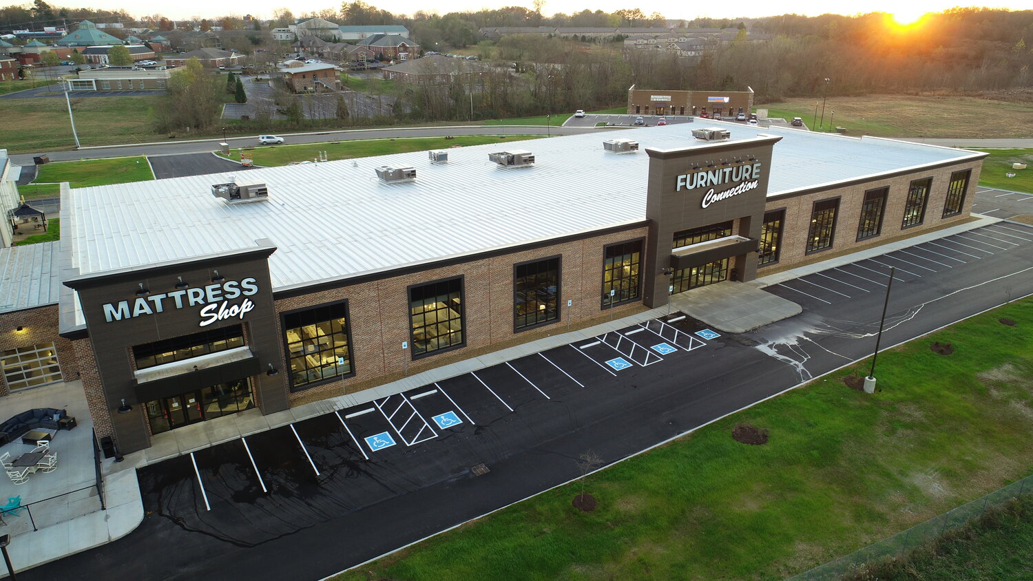 A drone’s-eye view of the new store.