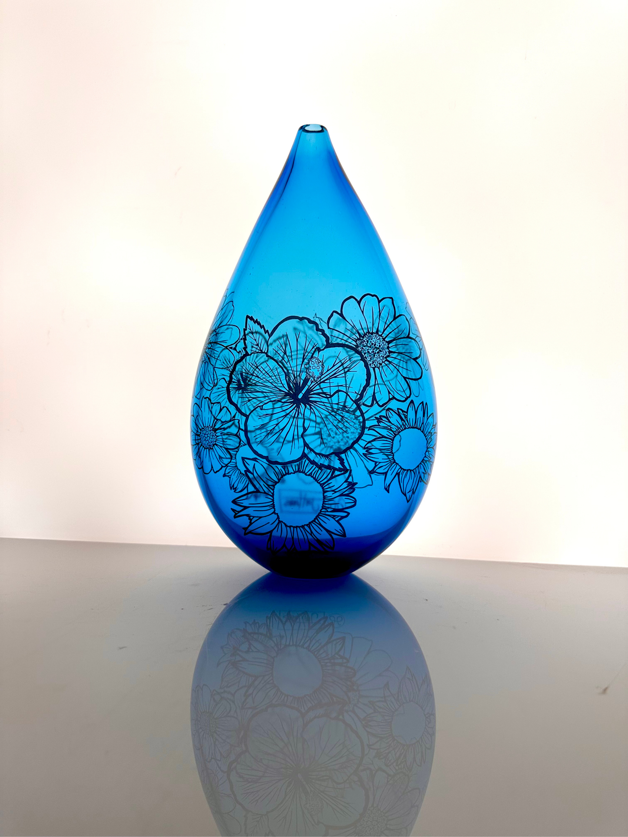 Illustrated Flower Vase