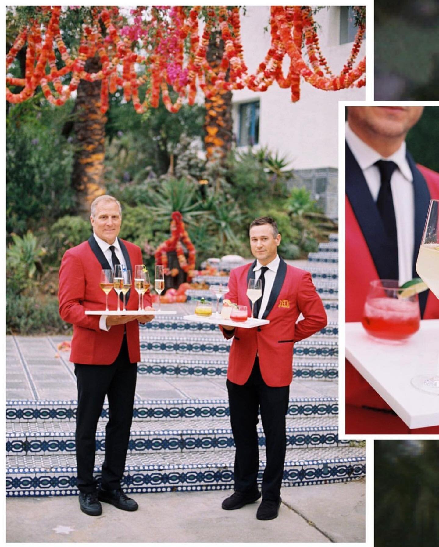 Gleefully reposting this series from @jilldoesweddings 
💕 Coolest Bride &amp; Groom We Could Dream Up 
&diams;️ Monogrammed Red Dinner Jackets
🌴 Monkey, Flamingo, and Palm Cocktail Picks
👙 Vintage Technicolor Power Suits for LE TEAM
⛲️ Custom Gard