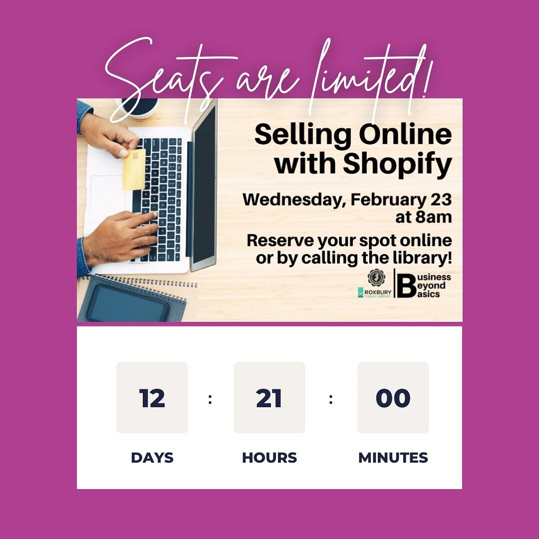⏳ The countdown is on! Only a few seats left for my upcoming training with Business Beyond Basics: Selling Online with Shopify. #LinkInBio to register today ➡️