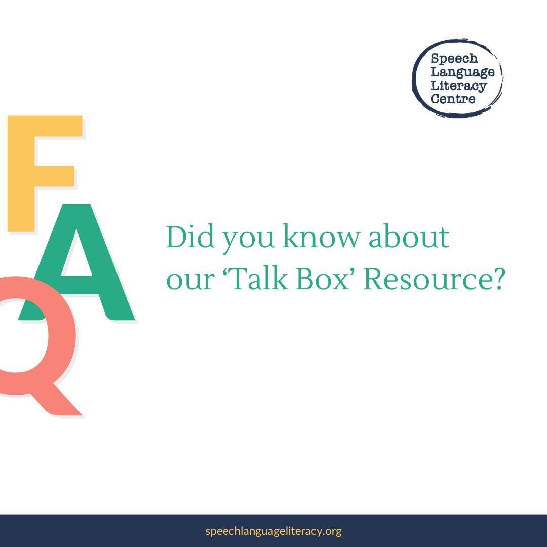 Children learn language every day. Parents, caregivers and professionals play an important role in children&rsquo;s speech and language development. The Talk Box resources can help you teach and encourage children to develop their language skills.⁠
⁠