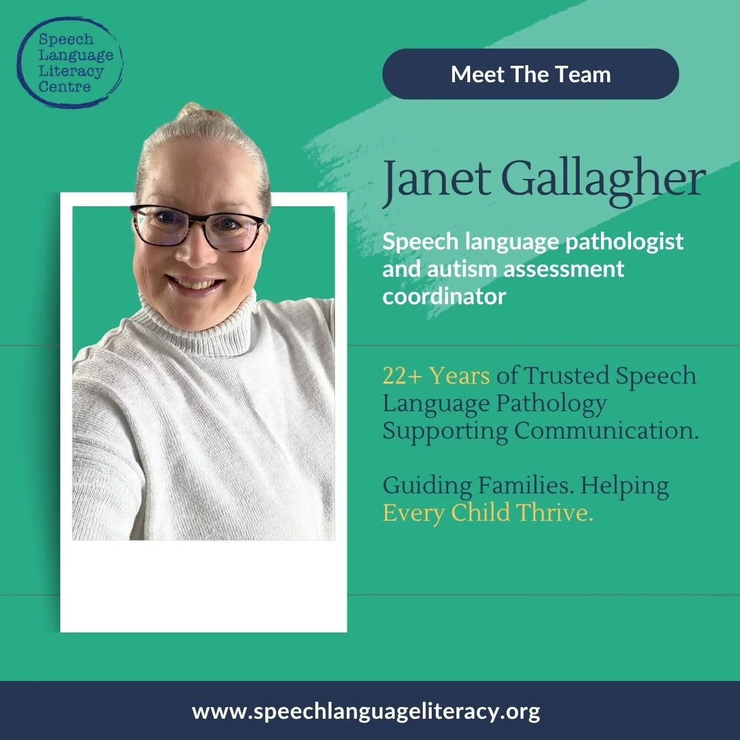 ✨ Meet the Team: Janet ✨

Janet is such a valued part of our team, bringing over 22 years of experience as a Speech Language Pathologist supporting children from infancy through adolescence across both health and education settings. She holds a Maste