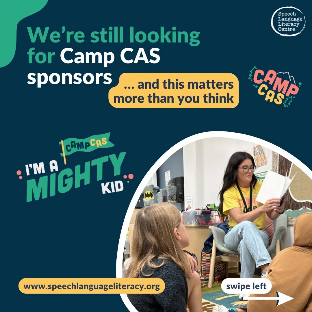We&rsquo;re still looking for sponsors for Camp CAS!

This camp changes lives.

It gives children with speech motor challenges the support, confidence, and tools they need to finally be understood.
But we can&rsquo;t make it happen without community 