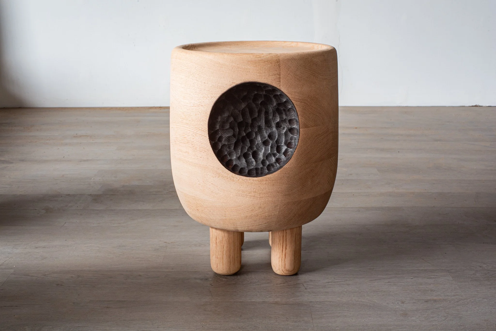 Oak side table stool