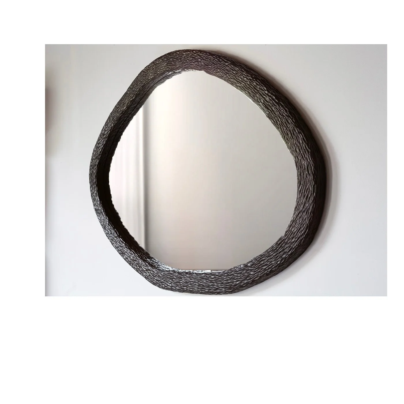 Carved mirror in ebonized locust