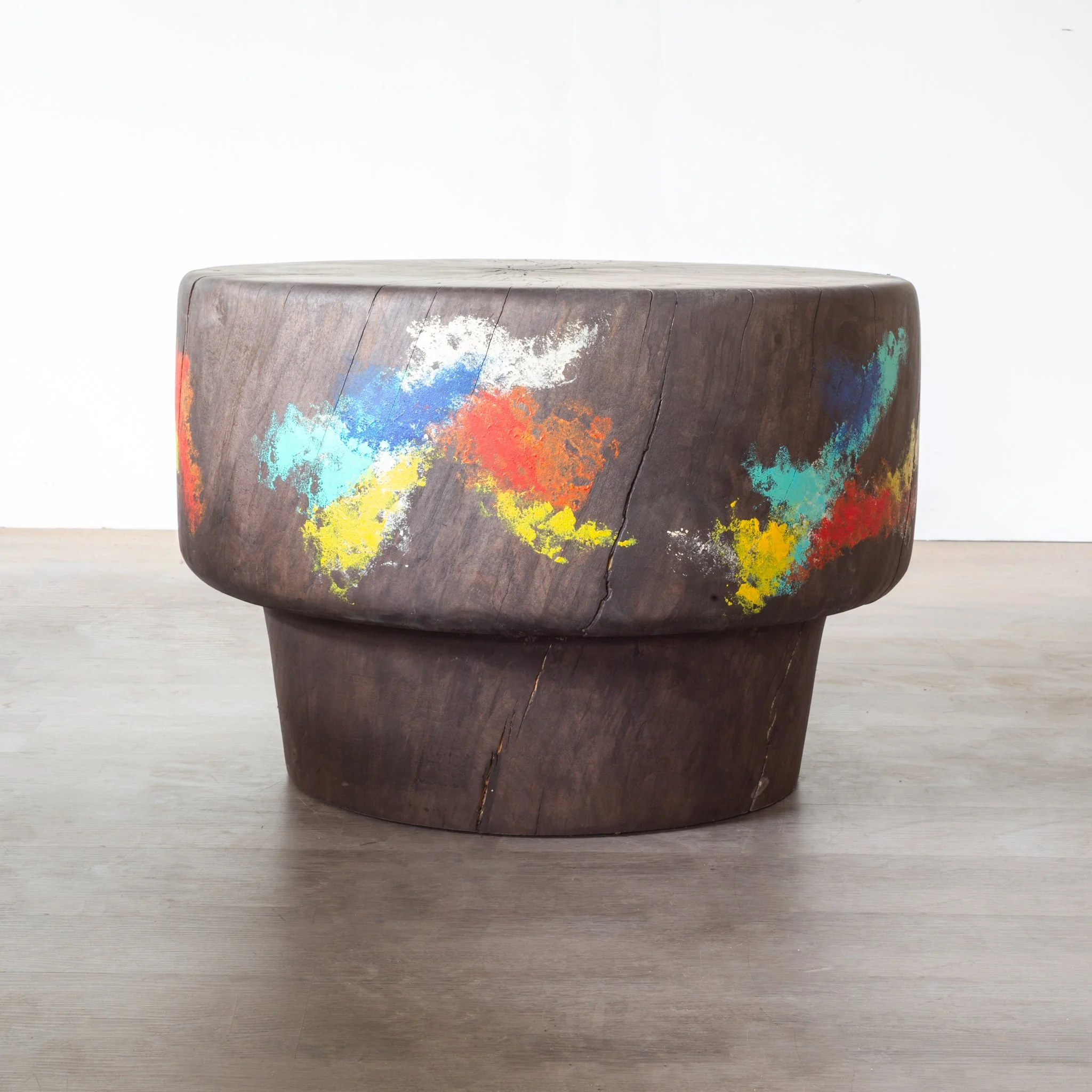 HAND PAINTED FUMED MAPLE SIDE TABLE 1