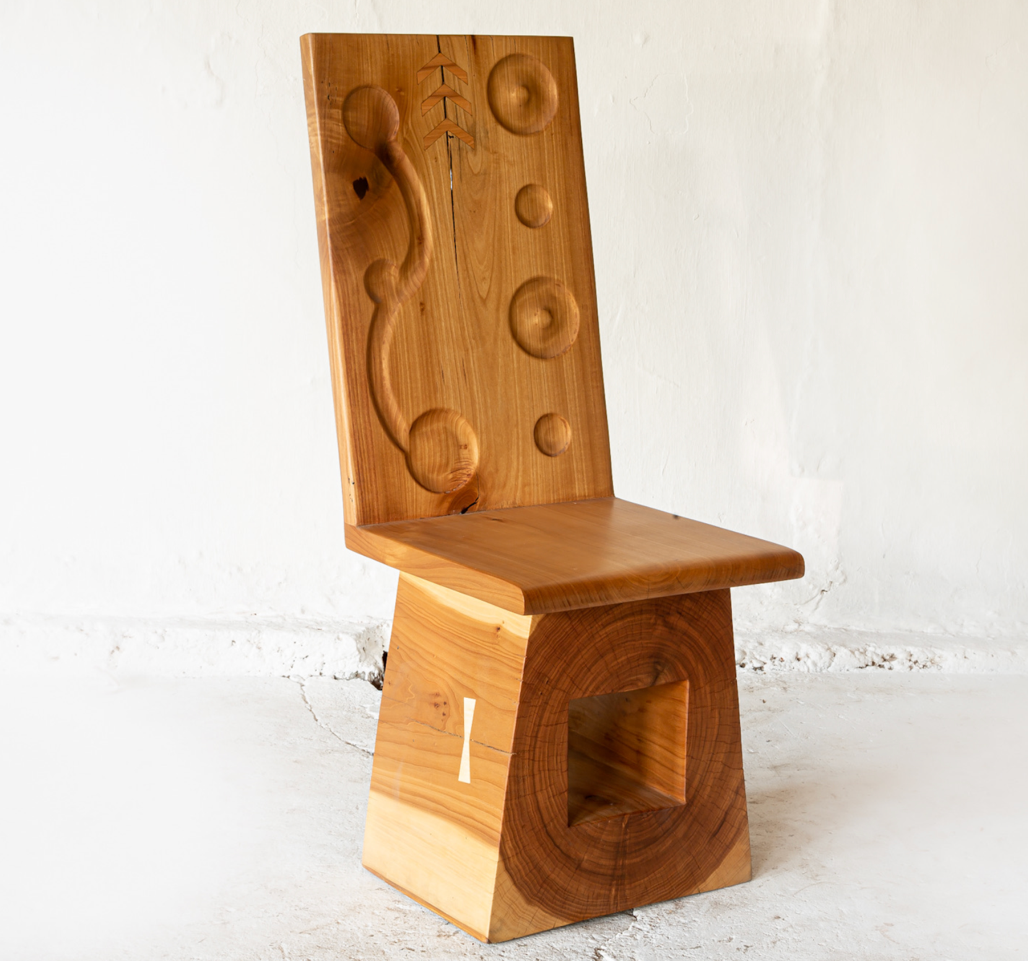 CARVED POPLAR CHAIR