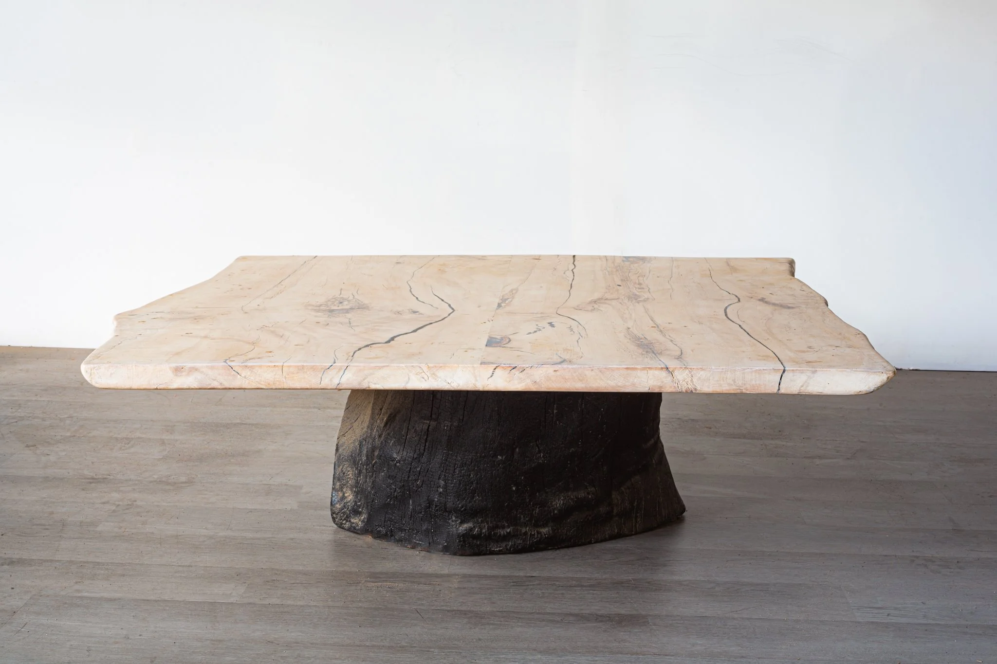 BLEACHED MAPLE AND BURNT BASE COFFEE TABLE