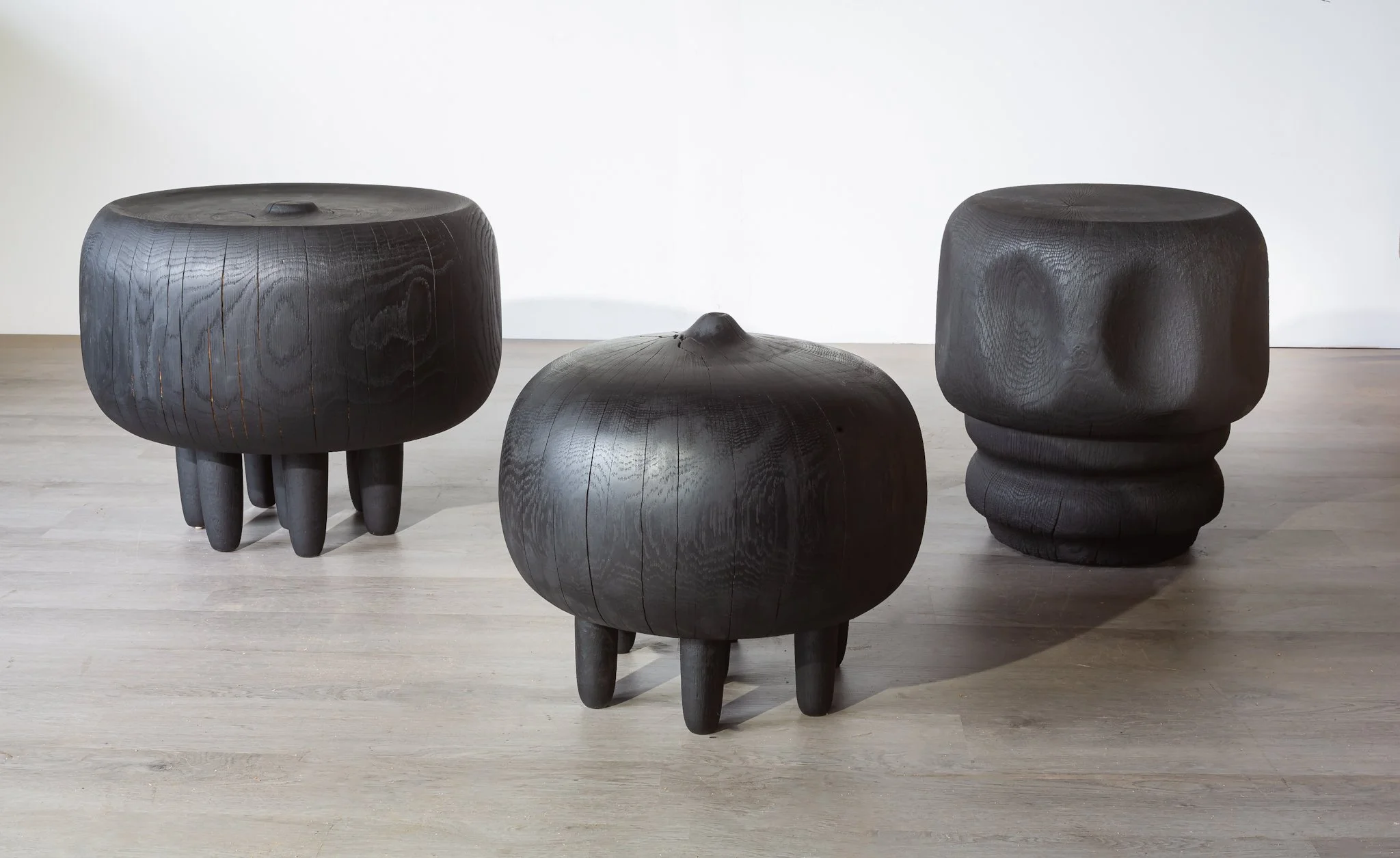 MIxed Ebonized white oak side table