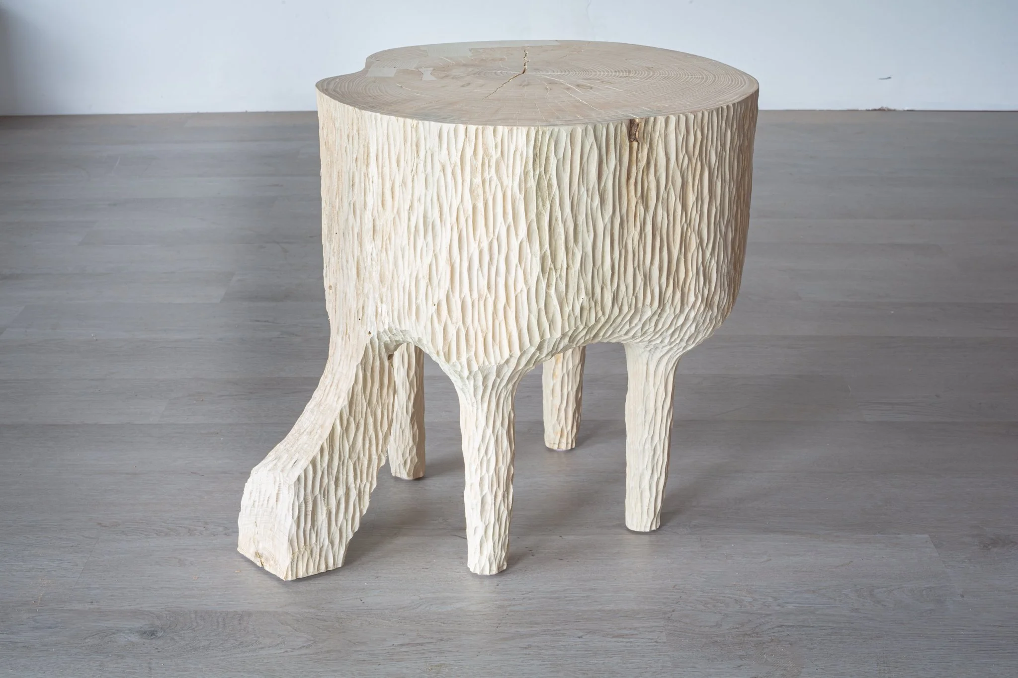 Bleached ash animal side table