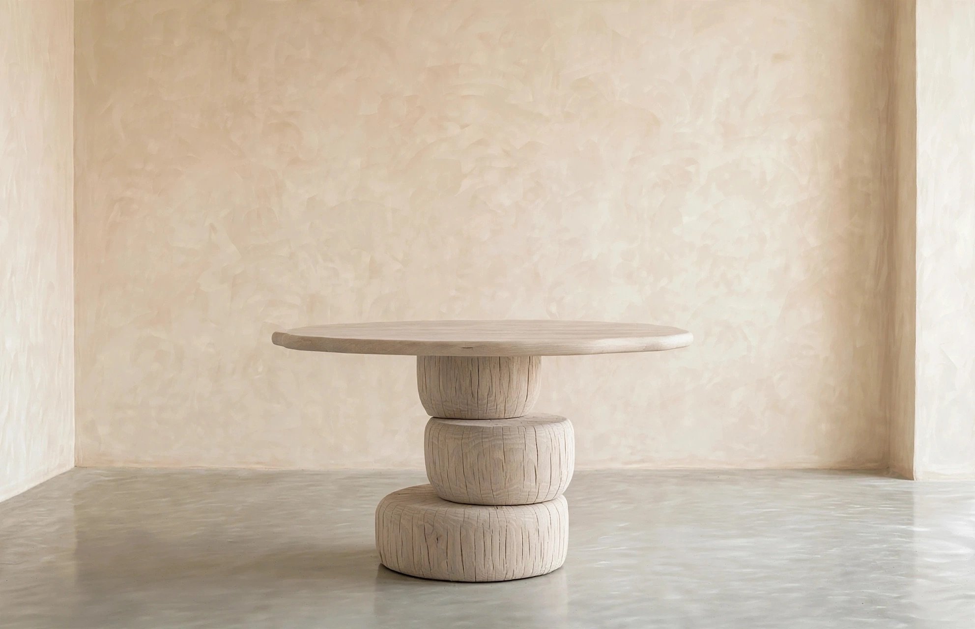 White oak with a bleached finish