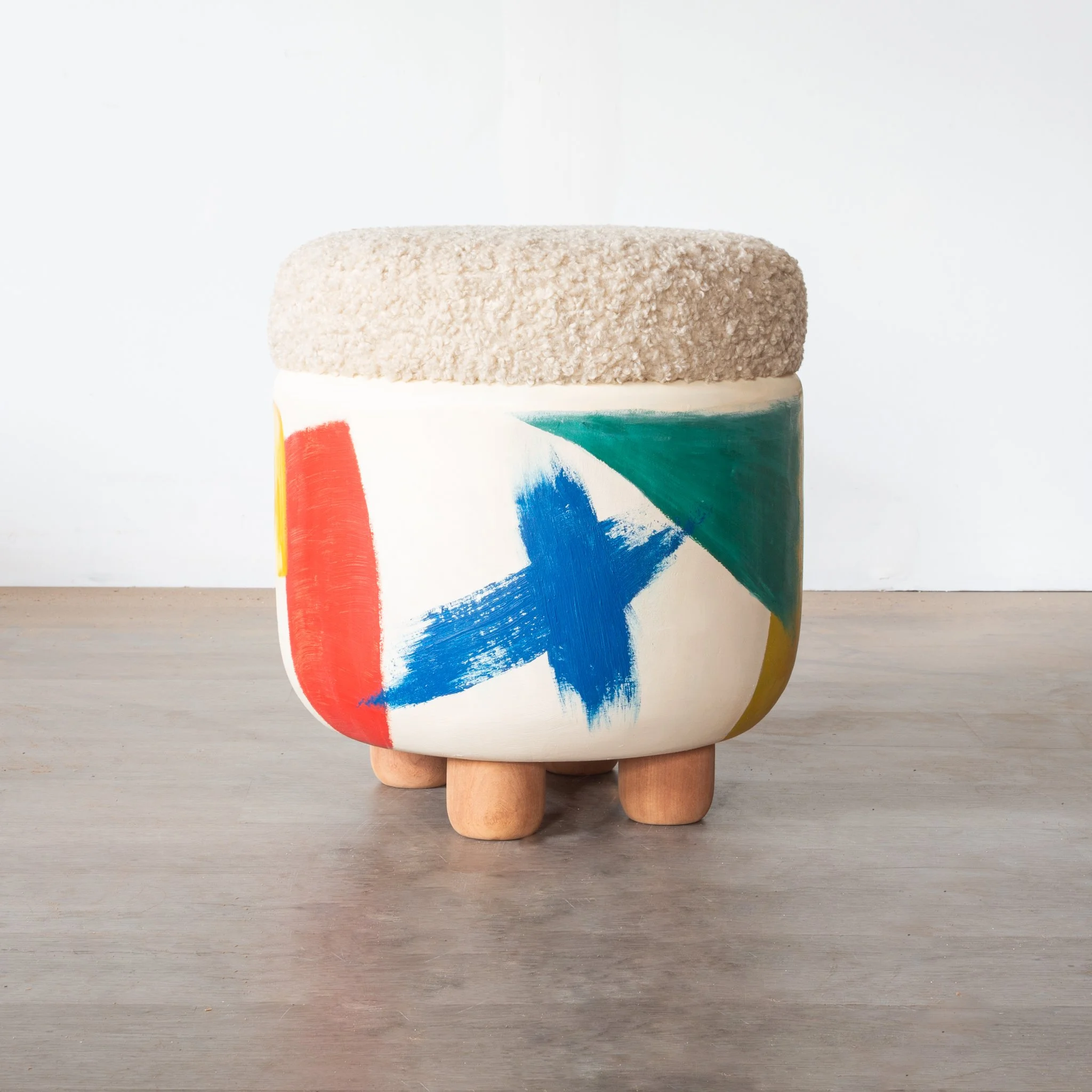 HAND PAINTED STOOL 1