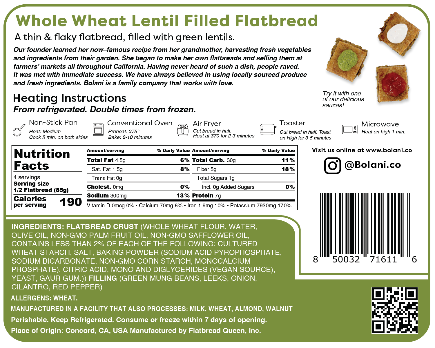 Whole Wheat Lentil Bolani — Bolani