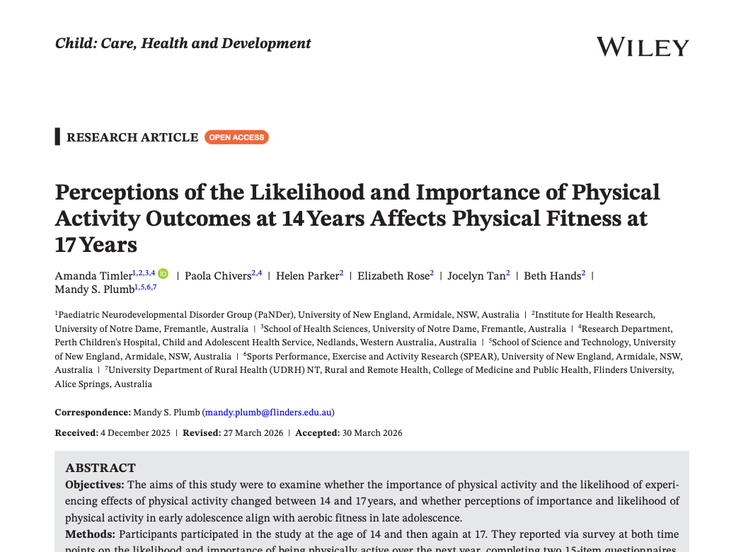 Perceptions of the Likelihood and Importance of Physical Activity Outcomes at 14 Years Affects Physical Fitness at 17 Years
