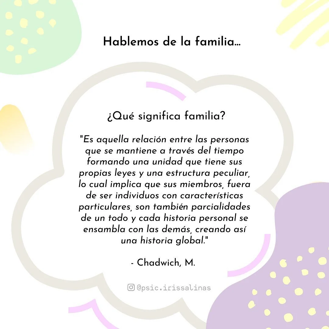 Aprovechando que es domingo y es el Día de la Familia 💕, les dejo algunas notas importantes 📝 desde la consejería familiar sistémica, tomado del artículo: &ldquo;Protección de la Familia desde la Comprensión&rdquo; - Maturana (2018)✨

Espero 