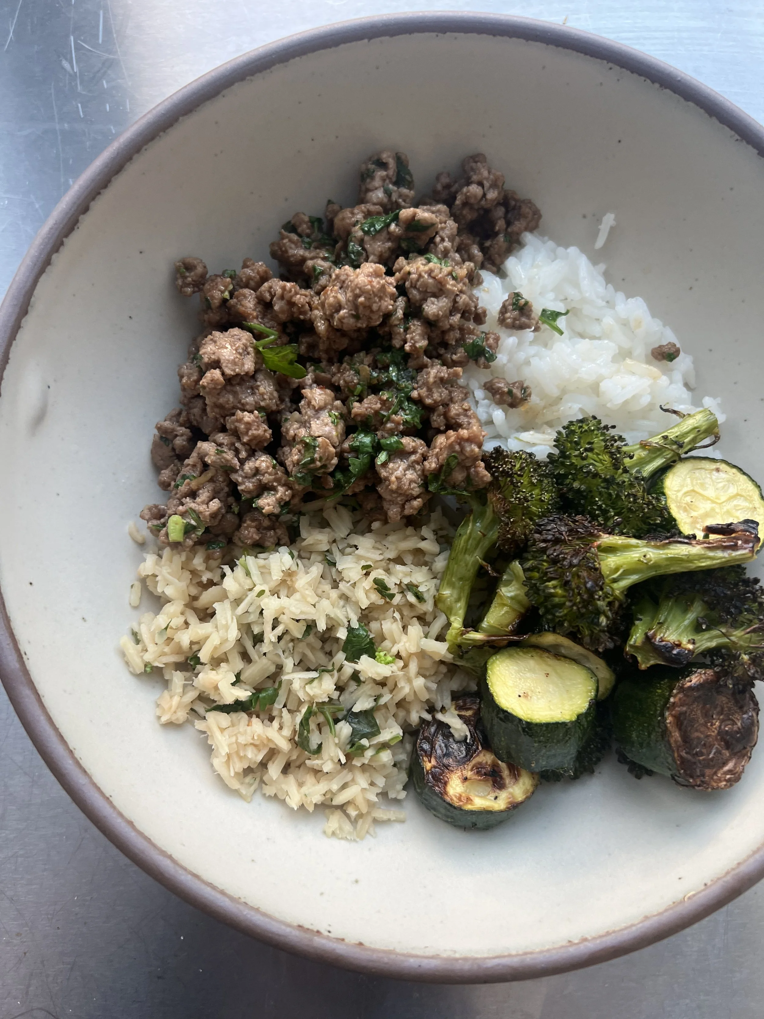 30minute Cilantro Ground Beef, Veggie, + Rice Bowl — Sydney Navid
