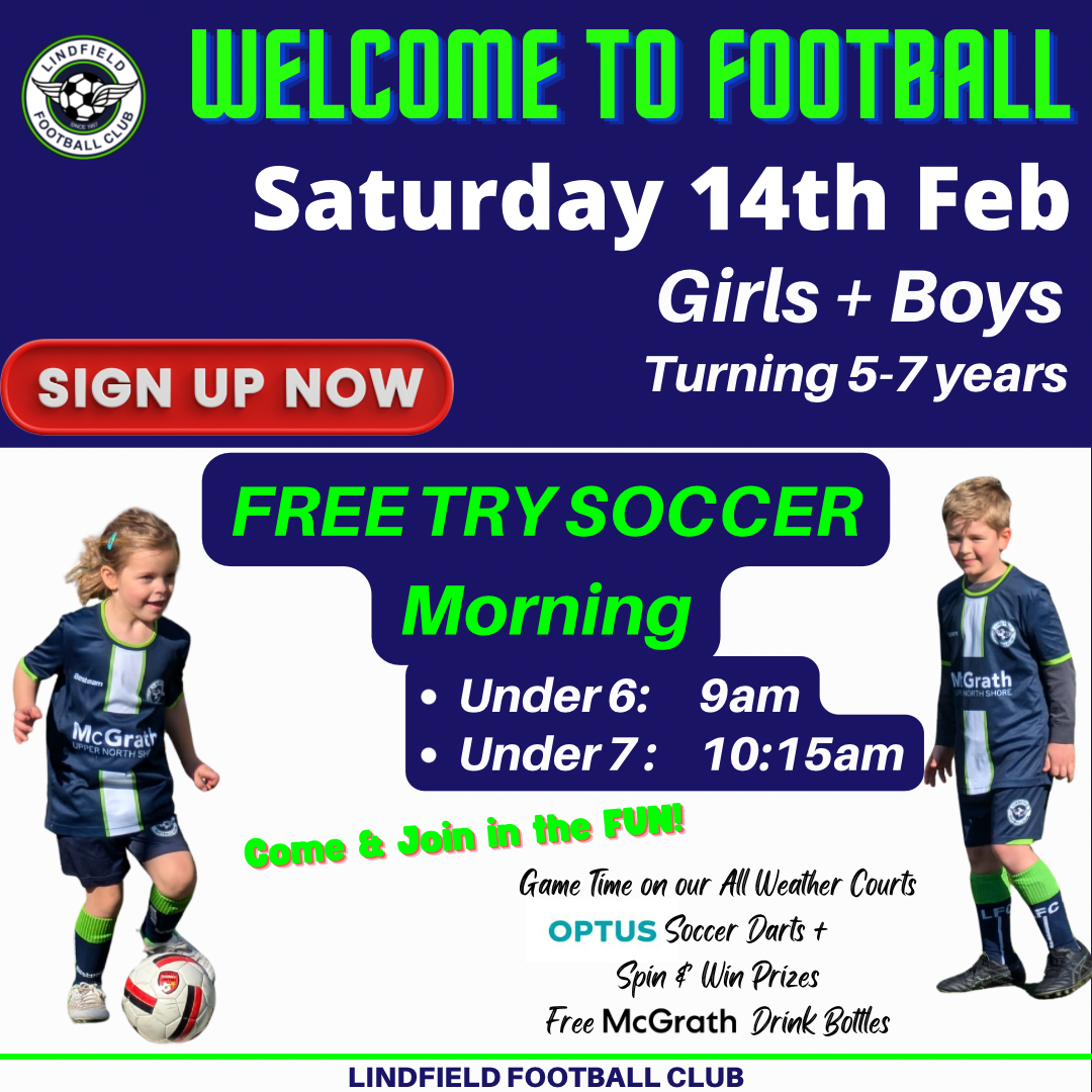 Attention all Kindy & Year 1 parents - kick off some fun with our free try soccer morning!